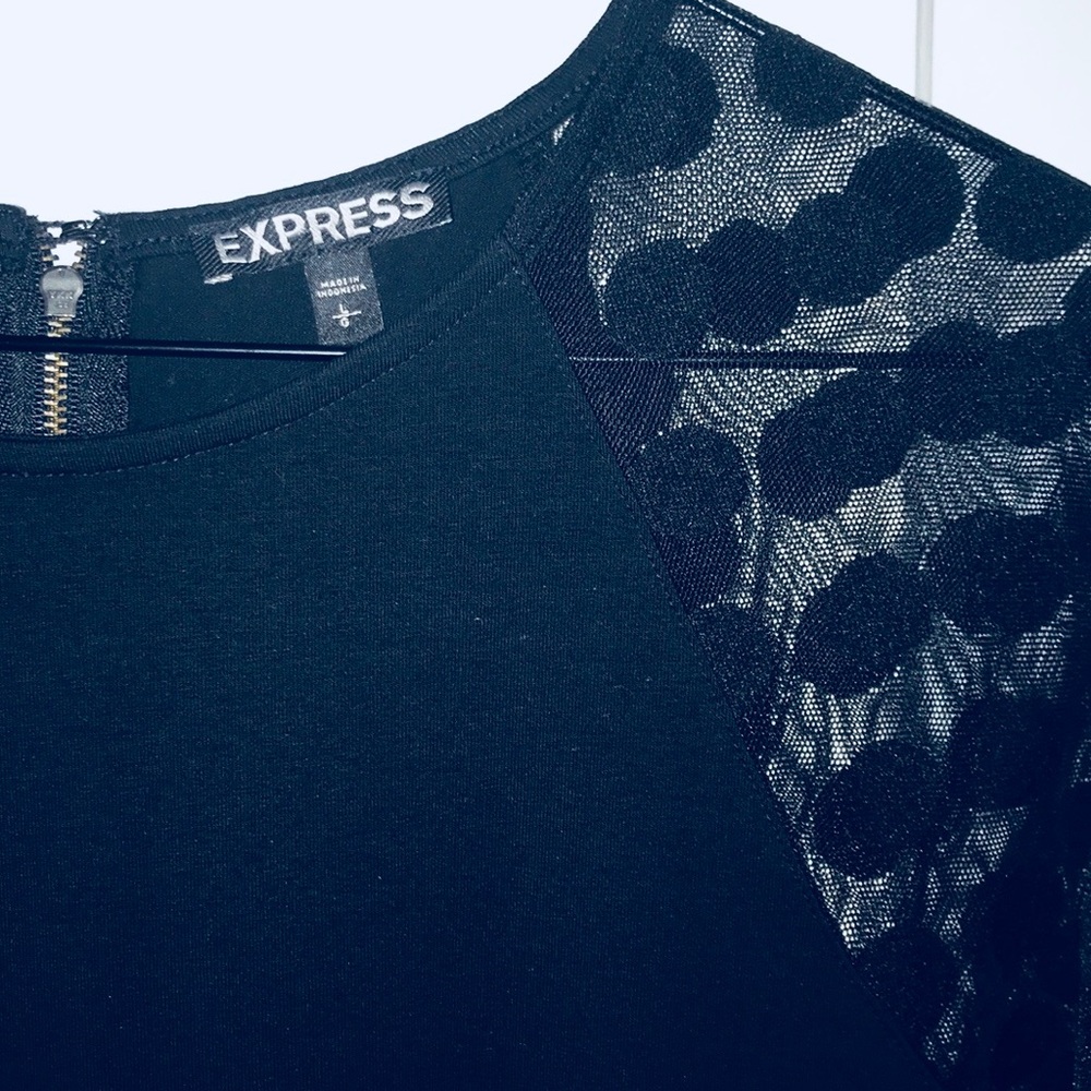 Black Express Polka Dot Skater Dress